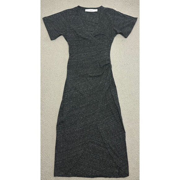 IRO PARIS Jersey Stretchy Sheath Maxi Dress Ruched Sexy Slit - Picture 1 of 16